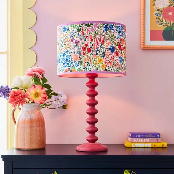 Floral Lamp Shade with Reversible Frame - Multicolor