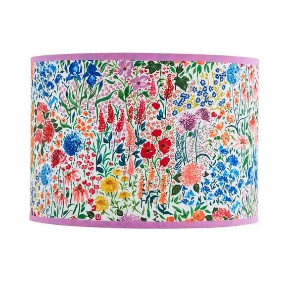 Floral Lamp Shade with Reversible Frame - Multicolor