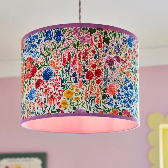 Floral Lamp Shade with Reversible Frame - Multicolor