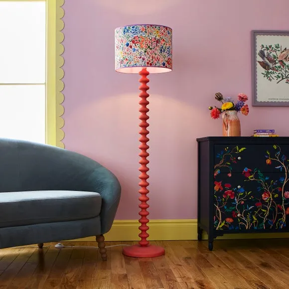 Floral Lamp Shade with Reversible Frame - Multicolor