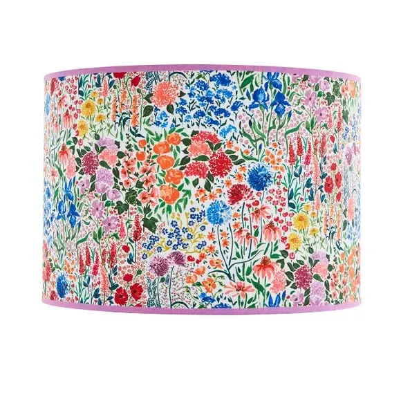 Floral Lamp Shade with Reversible Frame - Multicolor