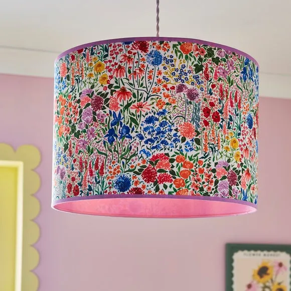 Floral Lamp Shade with Reversible Frame - Multicolor