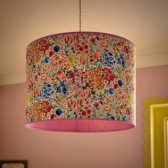 Floral Lamp Shade with Reversible Frame - Multicolor