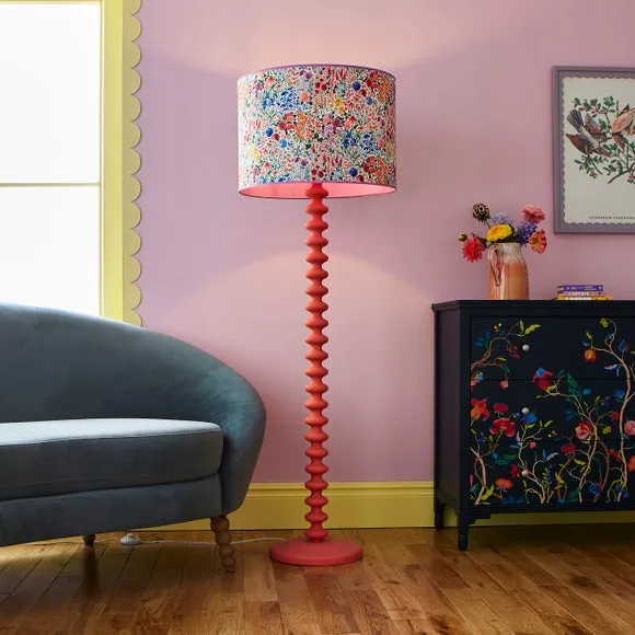 Floral Lamp Shade with Reversible Frame - Multicolor
