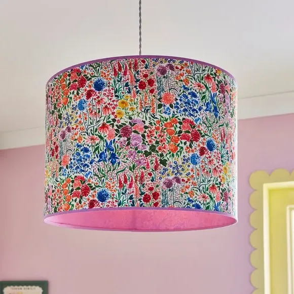 Floral Lamp Shade with Reversible Frame - Multicolor
