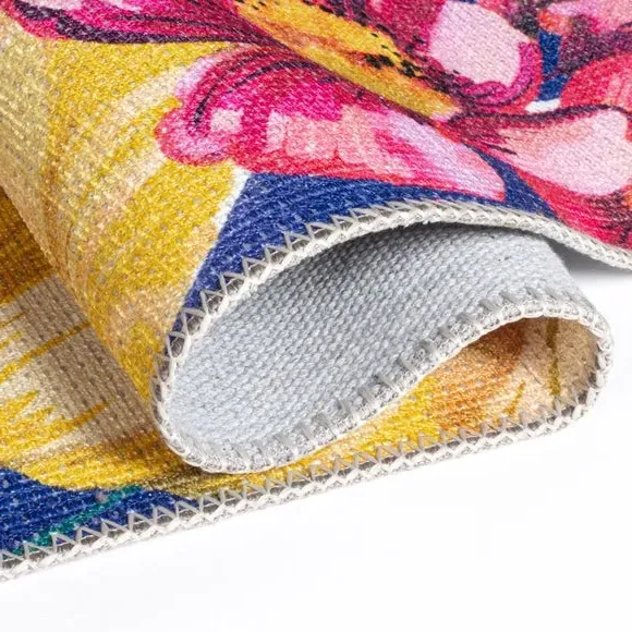 Floral Washable Rug - Multicoloured, Mixed Fibres