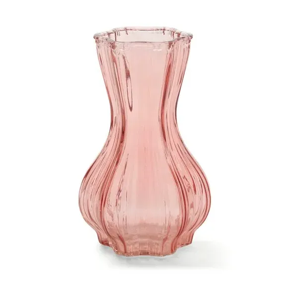 Fluted Glass Vase - Clementine, Glass