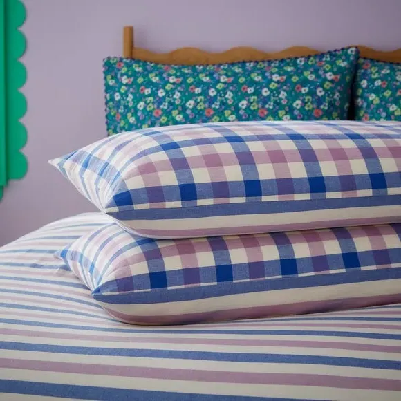 Gingham Duvet Cover Set - Multicolor, Cotton