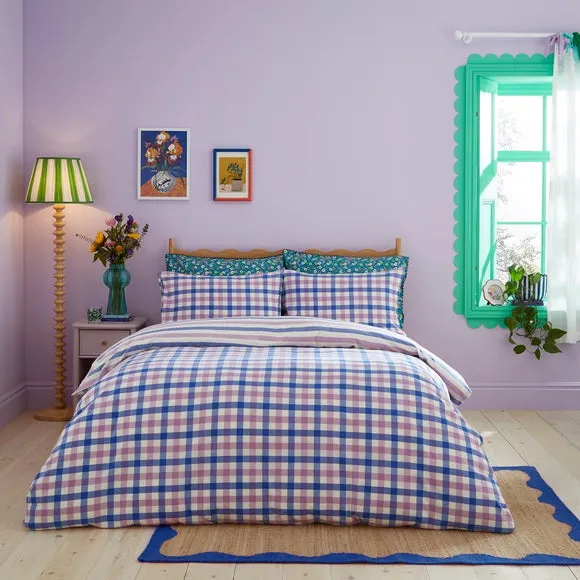 Gingham Duvet Cover Set - Multicolor, Cotton