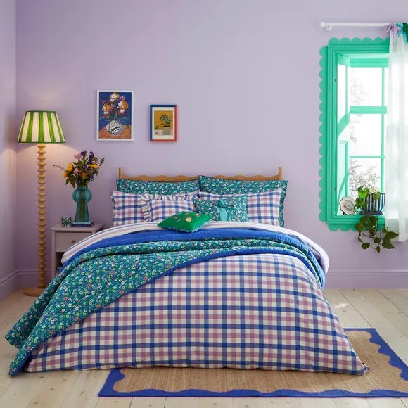 Gingham Duvet Cover Set - Multicolor, Cotton