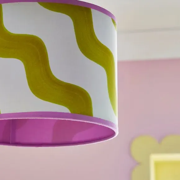 Hazy Wave Lamp Shade - Chartreuse, Fabric