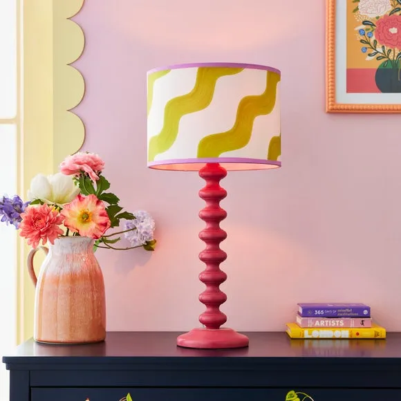 Hazy Wave Lamp Shade - Chartreuse, Fabric
