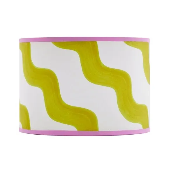 Hazy Wave Lamp Shade - Chartreuse, Fabric