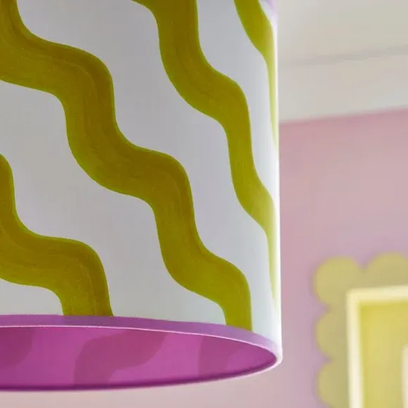 Hazy Wave Lamp Shade - Chartreuse, Fabric