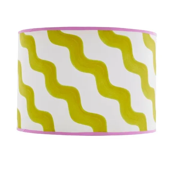 Hazy Wave Lamp Shade - Chartreuse, Fabric