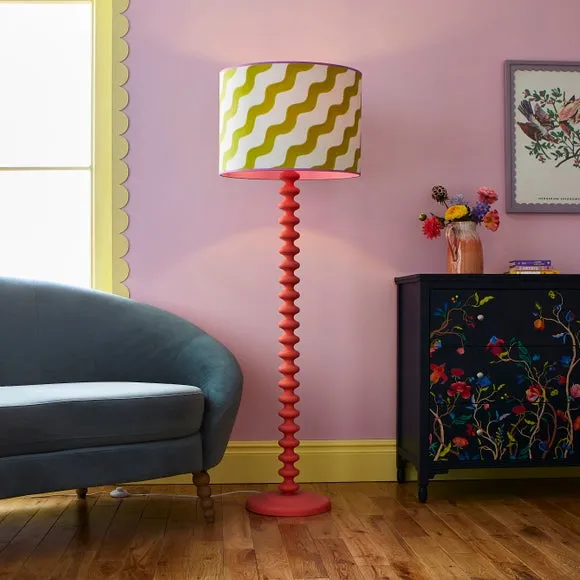 Hazy Wave Lamp Shade - Chartreuse, Fabric