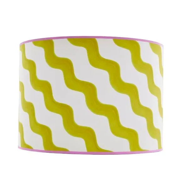 Hazy Wave Lamp Shade - Chartreuse, Fabric