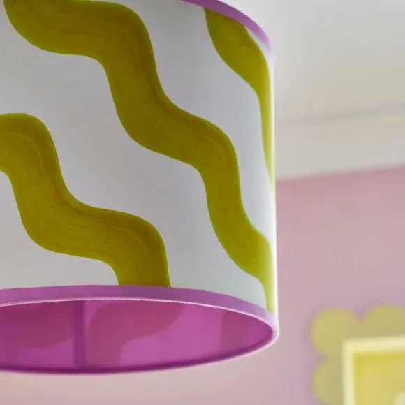 Hazy Wave Lamp Shade - Chartreuse, Fabric