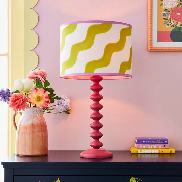 Hazy Wave Lamp Shade - Chartreuse, Fabric