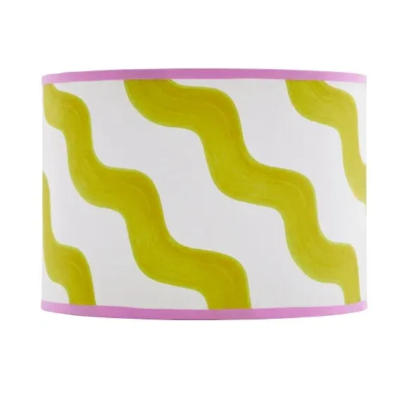 Hazy Wave Lamp Shade - Chartreuse, Fabric