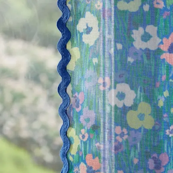 Hidden Tab Top Voile Panel - Multicolor, Polyester