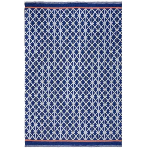 Indoor Outdoor Rug Geometric - Blue, Polyester