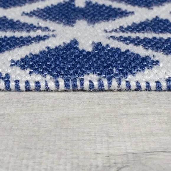Indoor Outdoor Rug Geometric - Blue, Polyester