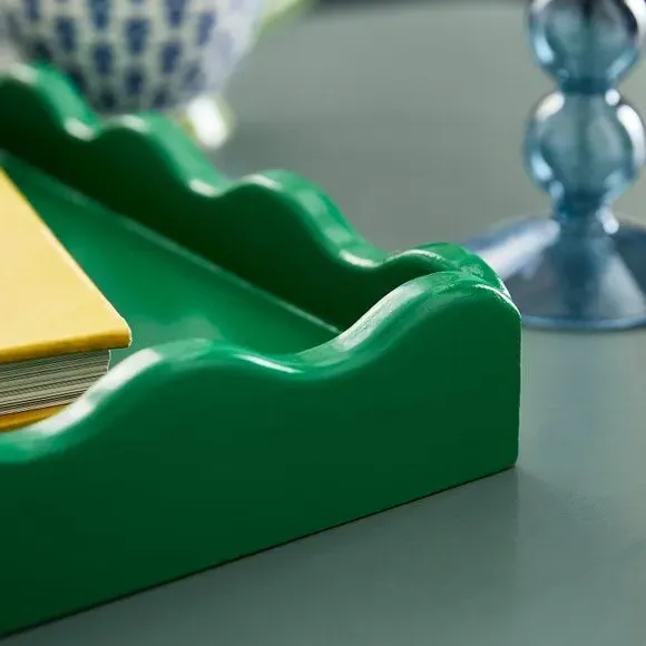 Large Wavy Edge Tray - Green
