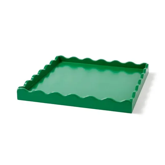 Large Wavy Edge Tray - Green