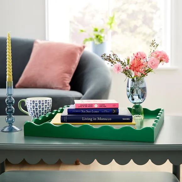 Large Wavy Edge Tray - Green