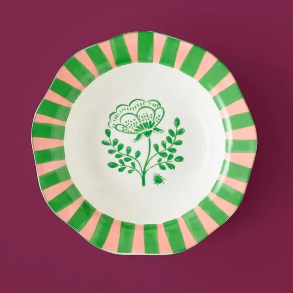 Pasta Bowl with Scalloped Edge - Jade, Fine China
