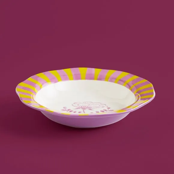Pasta Bowl with Scalloped Edge - Lilac, Fine China