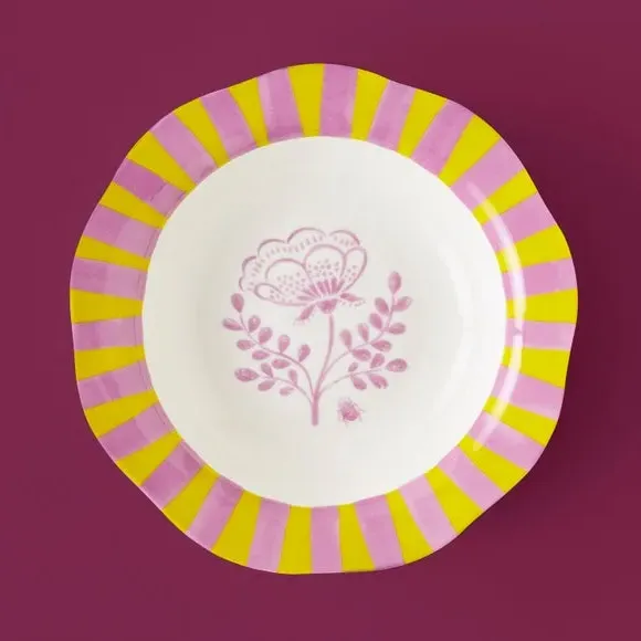 Pasta Bowl with Scalloped Edge - Lilac, Fine China
