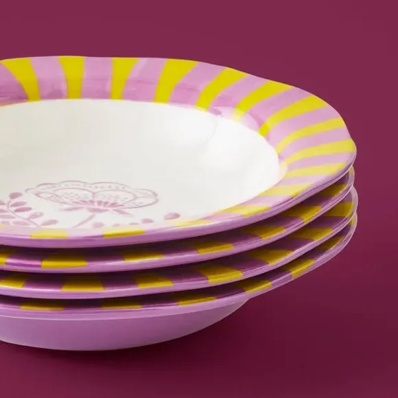 Pasta Bowl with Scalloped Edge - Lilac, Fine China