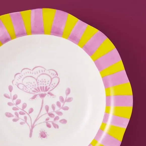 Pasta Bowl with Scalloped Edge - Lilac, Fine China