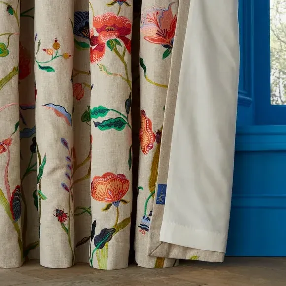 Pencil Pleat Curtains with Embroidery - Multicolor