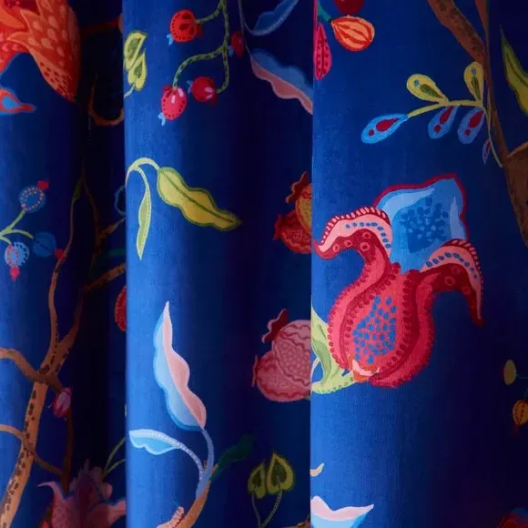 Pencil Pleat Curtains with Lining - Multicolor, Velour