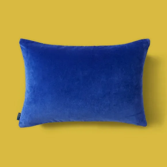 Rectangle Cushion with Ric Rac Trim - Cobalt, Cotton