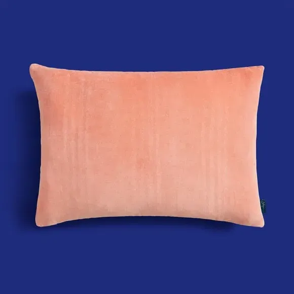 Rectangle Cushion with Ric Rac Trim - Coral, Cotton