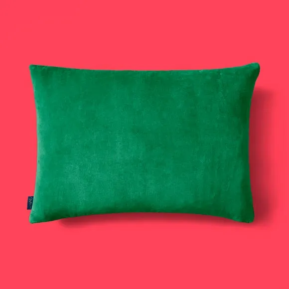 Rectangle Cushion with Ric Rac Trim - Turquoise, Cotton