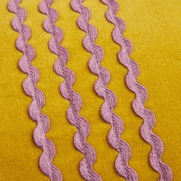 Rectangle Cushion with Ric Rac Trim - Zest, Cotton