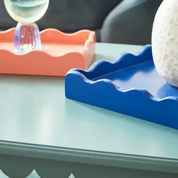 Set of 2 Wavy Edge Trays - Twilight