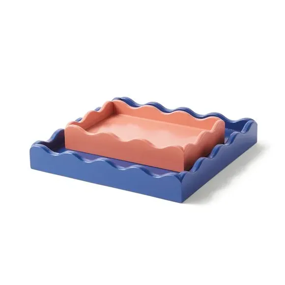 Set of 2 Wavy Edge Trays - Twilight