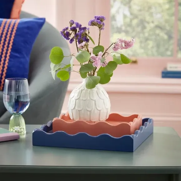 Set of 2 Wavy Edge Trays - Twilight