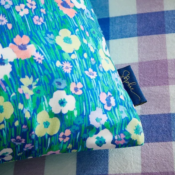 Square Cushion with Floral Design - Cotton