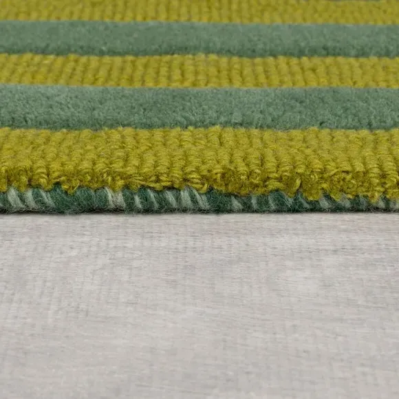 Striped Wool Rug - Multicoloured, 100% Wool