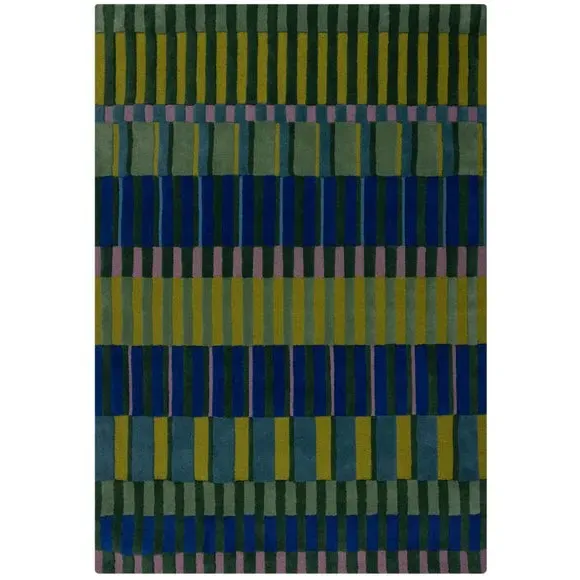 Striped Wool Rug - Multicoloured, 100% Wool