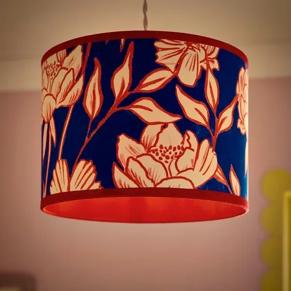 Tree Peony Lamp Shade - Multicolor, Fabric