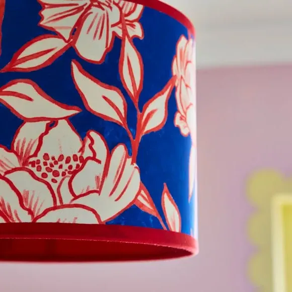 Tree Peony Lamp Shade - Multicolor, Fabric