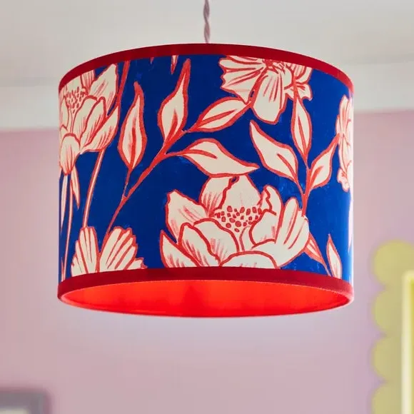 Tree Peony Lamp Shade - Multicolor, Fabric image